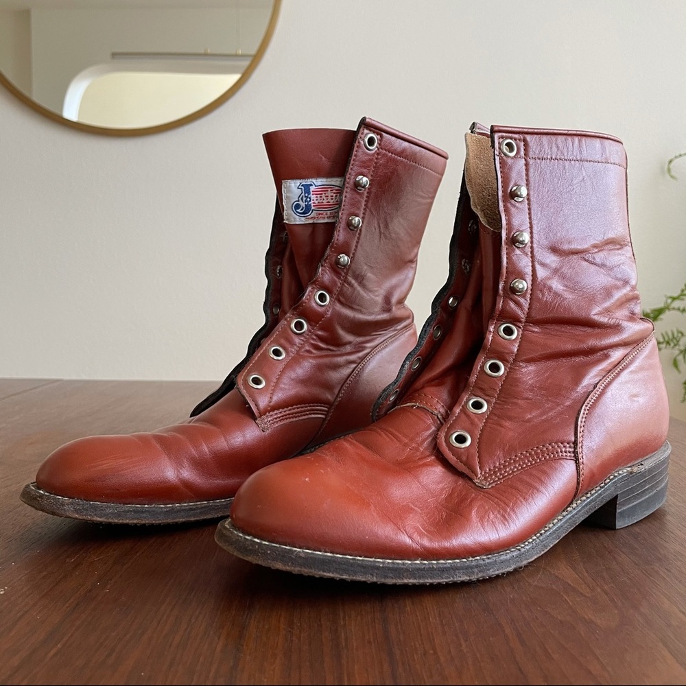 Maroon Justin ropers.
